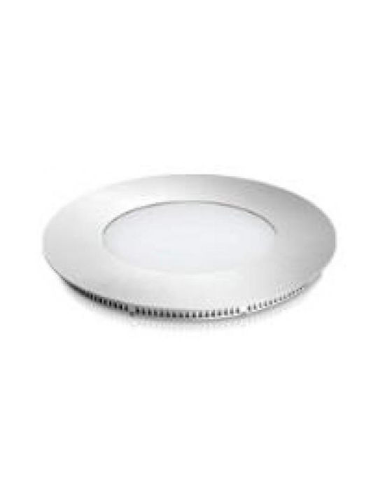 Fos me Round Metallic Recessed Spot with Integrated LED and Natural White Light Silver 7x7cm.