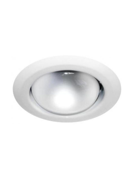 Fos me Round Metallic Recessed Spot with Socket E27 White 9.6x9.6cm. 1pcs