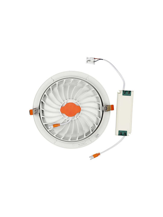 V-TAC Round Metallic Recessed Spot with Integrated LED and Cool White Light White 9.6x9.6cm. 1pcs