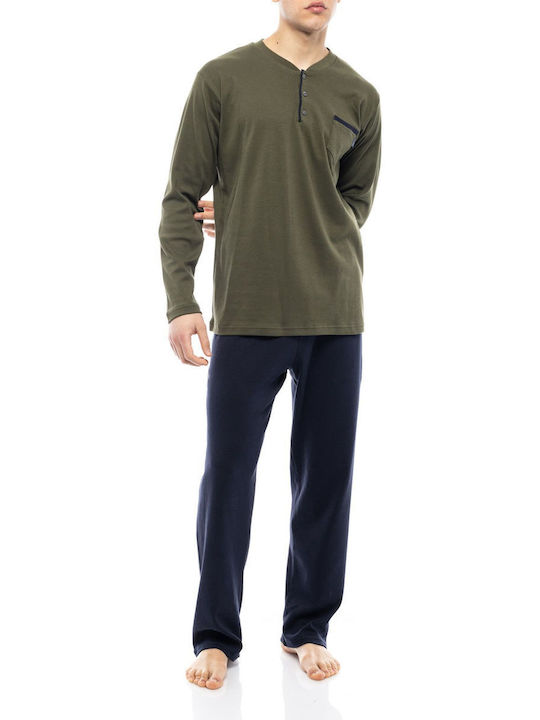 Ulisse Men's Winter Cotton Pajamas Set Green