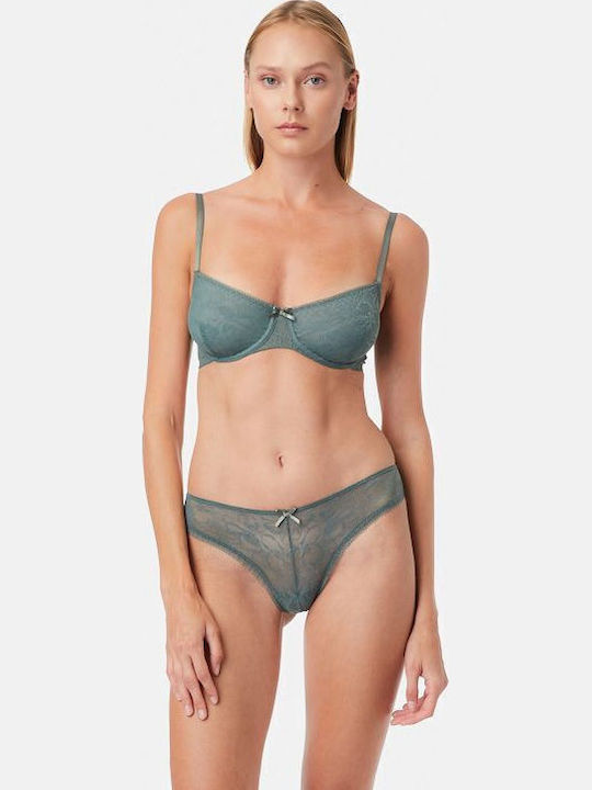 Bra without Padding Underwire Khaki