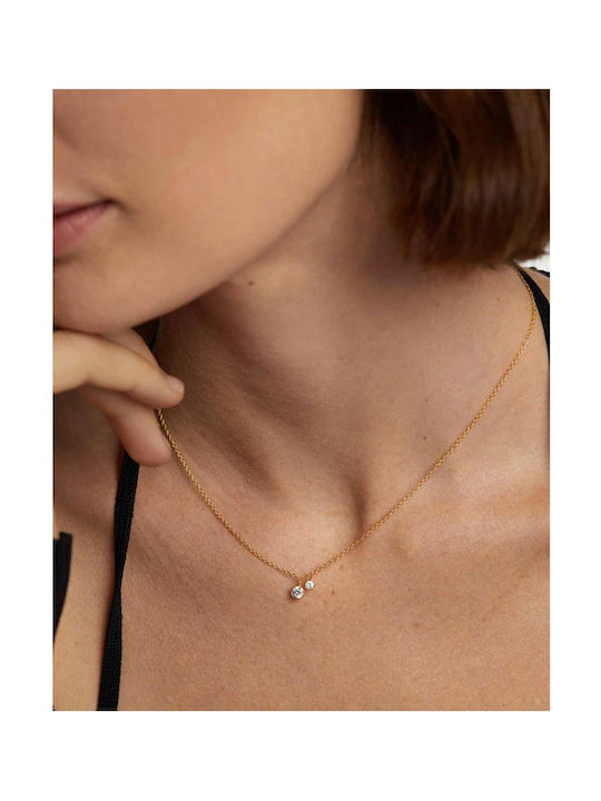 P D Paola Essentials Necklace from Gold Plated Silver with Zircon