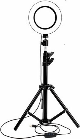 Ring Lamp Light LED USB Ring Light 16cm 3200 - 5600K με Τρίποδο Δαπέδου και Βάση για Κινητό