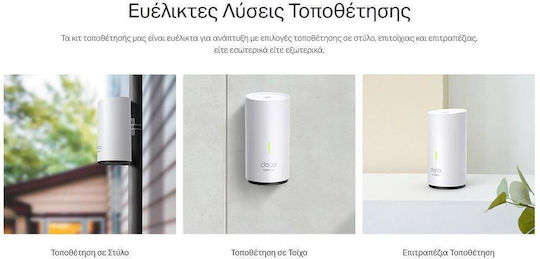 TP-LINK Deco X50-Outdoor v1 Punct de Acces Rețea WiFi Mesh Wi-Fi 6 Bandă Duală (2.4 și 5GHz) pentru Poziționare Externă Alb