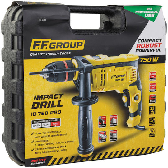 F.F. Group 750 Pro Impact Drill 750W with Case