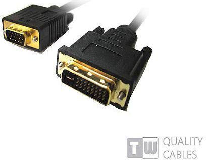 TrustWire 3m DVI-I male to VGA male Cable Black (16056)