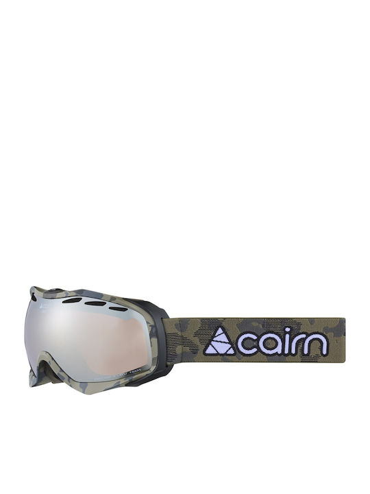Cairn Alpha SPX3000 Masca de schi și snowboard Pentru copii Verde cu Lentilă în culoarea Gri