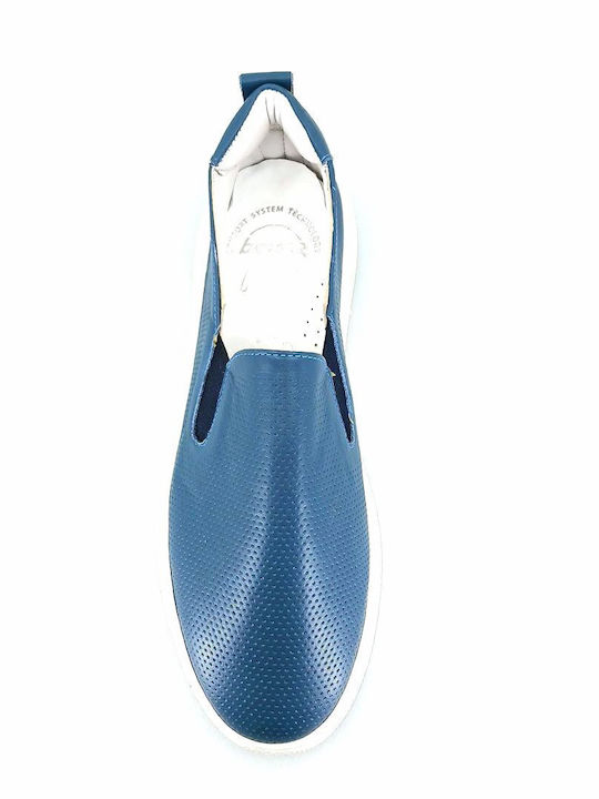 Anatomische Damen Slip-Ons Leder Blau
