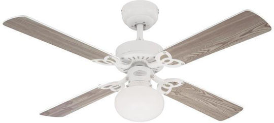 Westinghouse Vegas Ceiling Fan 105cm with Light White/White Washed Pine