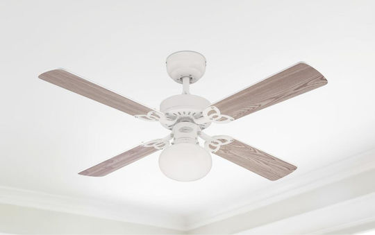 Westinghouse Vegas Ceiling Fan 105cm with Light White/White Washed Pine