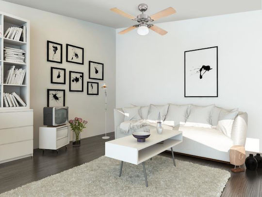 Westinghouse Vegas Ceiling Fan 105cm With Light Light Maple/Silver