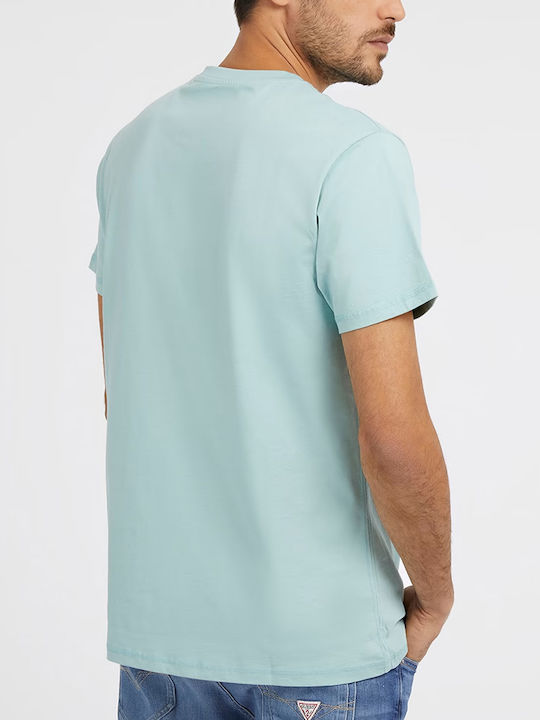 Guess Men's Short Sleeve T-shirt Light Blue