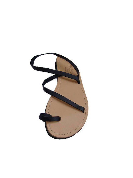 Leather sandal "GREEK Made", handmade Color black