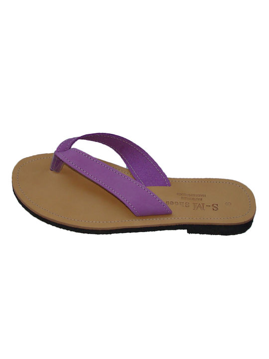 Leather sandal "HELLENIC MANUFACTURED", handmade Color purple pattern flip flops