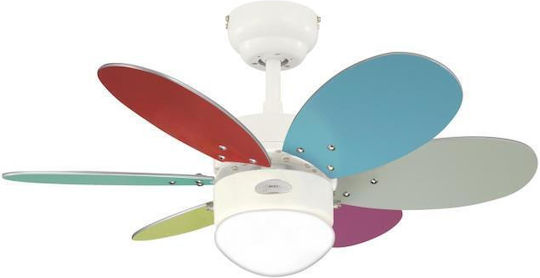 Westinghouse Turbo II Ανεμιστήρας Οροφής 76cm με Φως Πολύχρωμος / Λευκός
