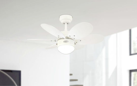 Westinghouse Turbo II Ανεμιστήρας Οροφής 76cm με Φως Πολύχρωμος / Λευκός