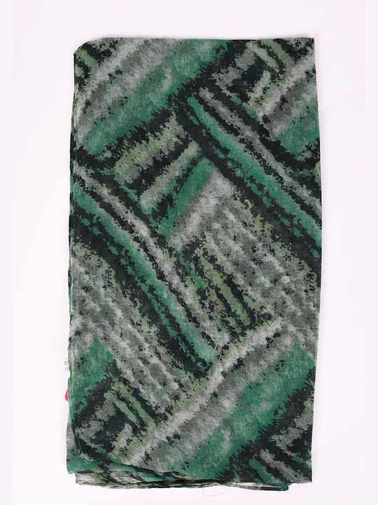 Women's scarf with viscose pattern Green