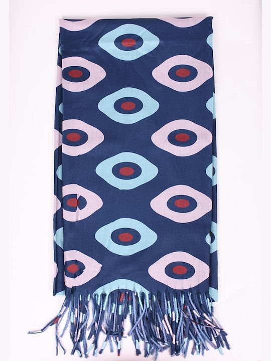 Women's pashmina with cashmere patterns Blue