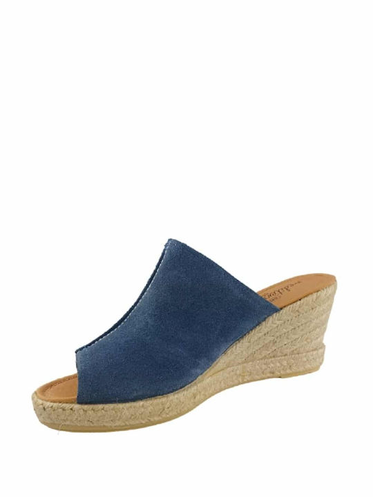 Mediterranea Blue Damen Leder-Roller - Blau