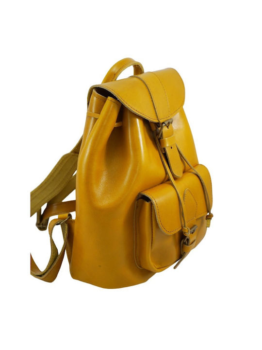 Leather backpack LEATHER CREATIONS 132 YELLOW YELLOW YELLOW