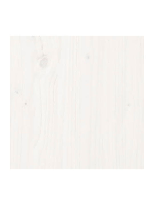 Double Bed Base Wooden White With Slats For Mattress 160x200cm