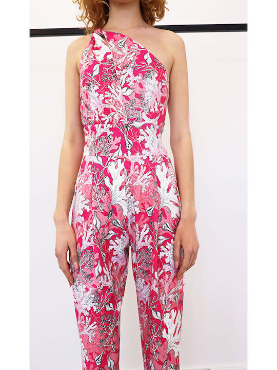 Lea coral print jumpsuit