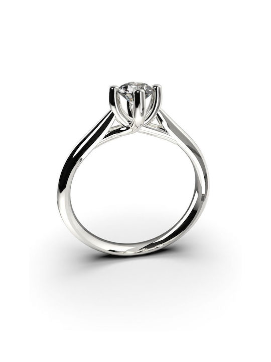 18K white gold solitaire ring with diamond 0.30ct VS1 H