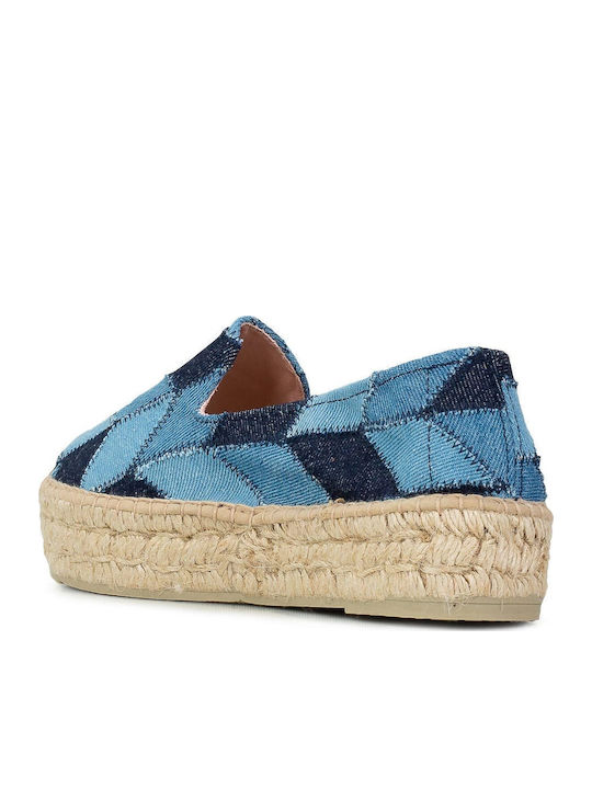 San Francisco Fabric Women's Espadrilles in Light Blue Color