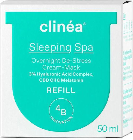 Clinea Sleeping Spa Refill Ενυδατική Κρέμα Προσώπου Νυκτός με Υαλουρονικό Οξύ & Πρεβιοτικά 50ml