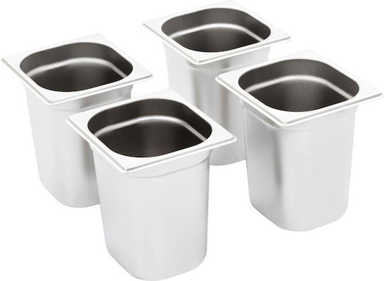 vidaXL Σκεύος Gastronorm Ανοξείδωτο GN1/6 με Βάθος 200mm 8τμχ