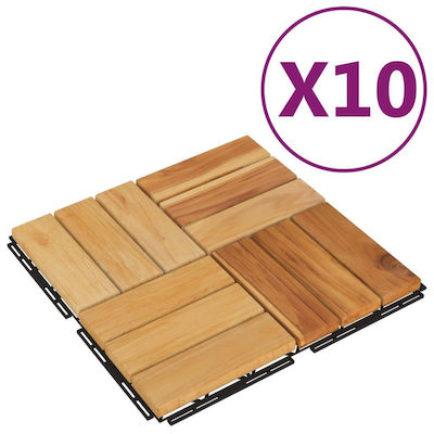 vidaXL Wood Garden Decking Board 30x30cm 10pcs