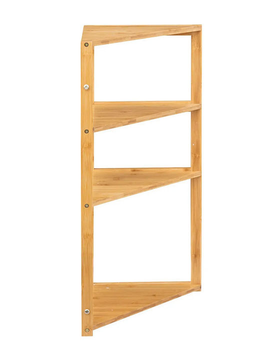 5Five Corner Wall Mounted Bathroom Shelf Bamboo with 3 Shelves 36.6x33.5x80cm