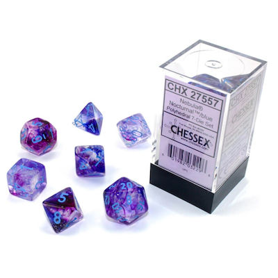 Chessex Nebula Luminary Dice Nocturnal/Blue 20557