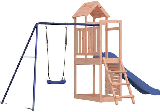 vidaXL Holzturm mit Kletterfläche Braun