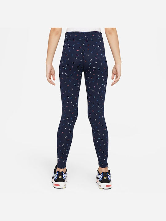 Nike Kinder Leggings Lang Blau Sportswear Essentials