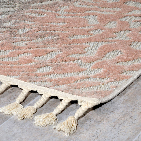 Tzikas Carpets 54177-256 Outdoor from Jute with Fringes Pink