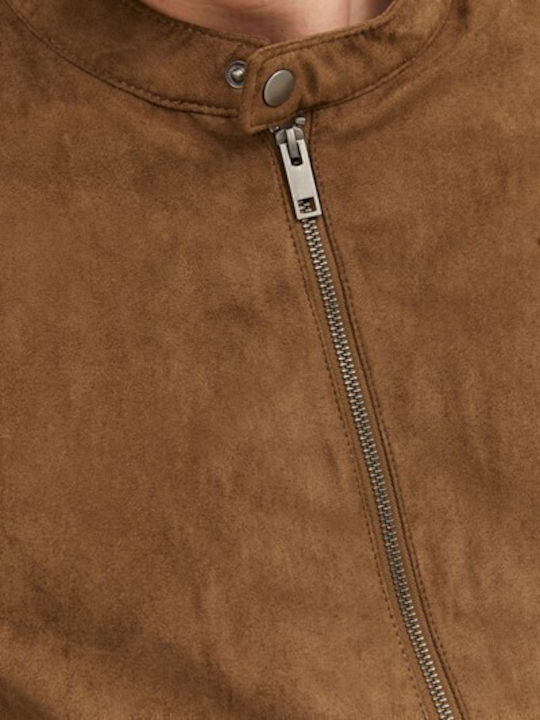 Faux Leather Jacket Cognac