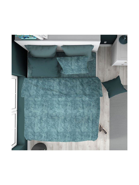 Dimcol Premium Shadow Μαξιλαροθήκη με Φάσα Πετρόλ 50x70εκ.