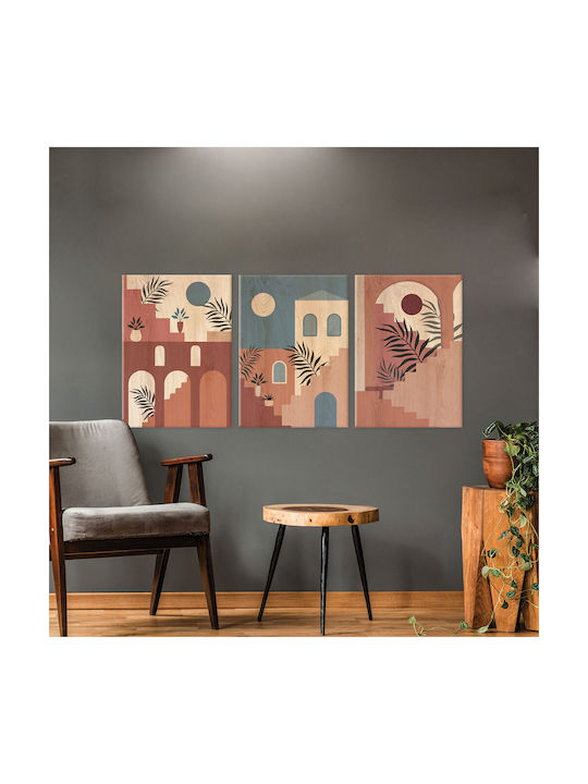 Ango Architecture Colours Wooden Painting 67x47cm