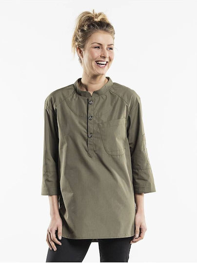 Chaud Devant Bluse Koch Herren Khaki mit Langärmelig Bujutsu