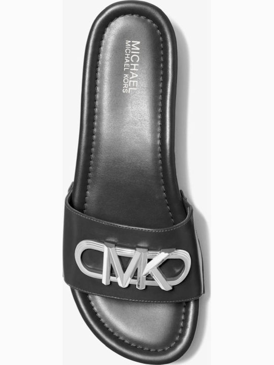 Parker Leather Women's Flat Sandals in Black Color