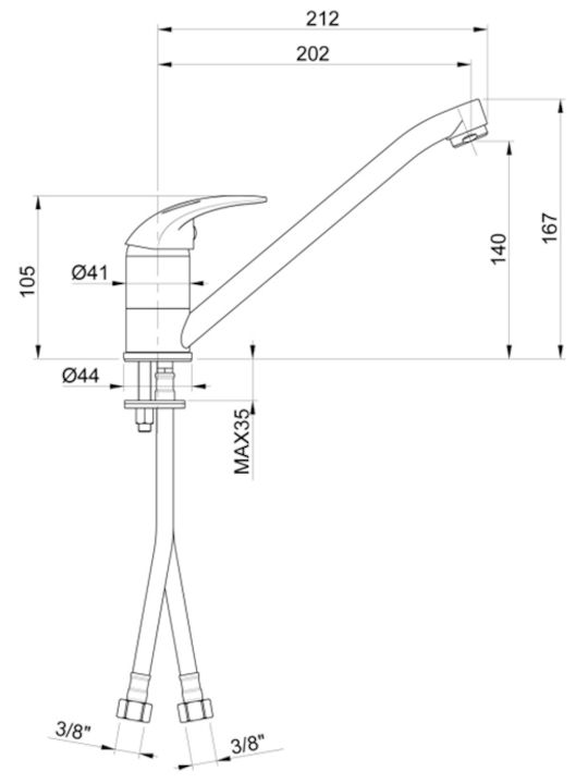 Sanitec Eco 2 Πάγκου Ασημί