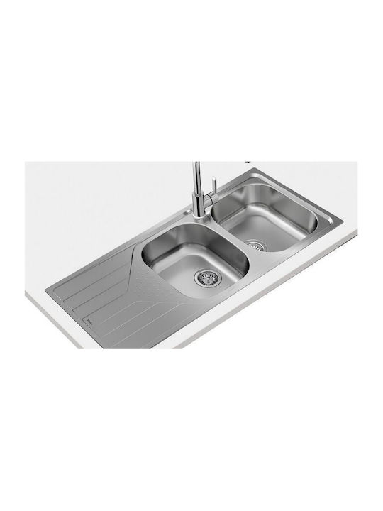 Teka Universe 80 T-XM 2B 1D Ένθετος Νεροχύτης Inox Σαγρέ Μ116xΠ50cm Ασημί