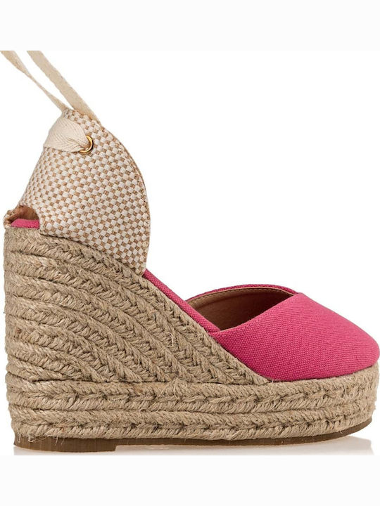 Damenplattformen im Espadrilles-Stil Fuchsie