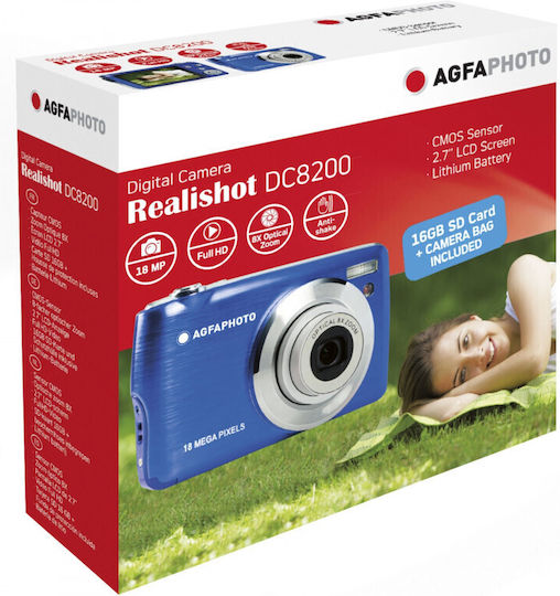 AgfaPhoto Realishot DC8200 Compact Camera 18MP Full HD (1080p) Optical Zoom 8x Blue