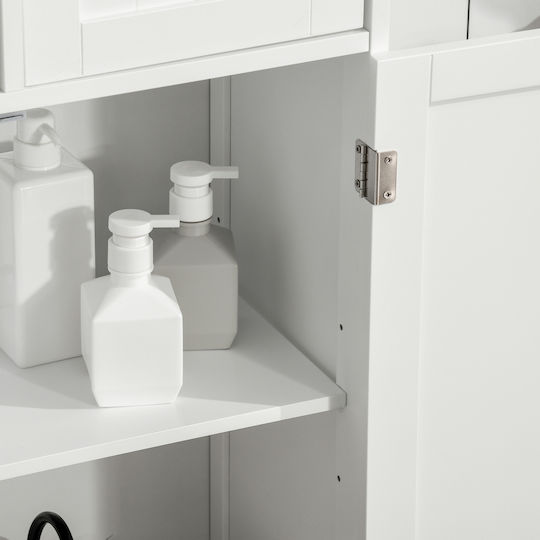 Kleankin Cabinet de baie L60xA30xÎ108cm Alb