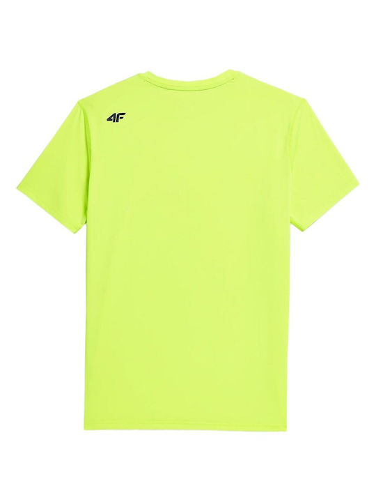 4F Αθλητικό Ανδρικό T-shirt Κίτρινο Μονόχρωμο