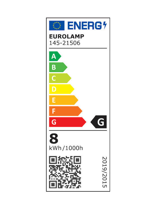 Eurolamp Μοντέρνο Φωτιστικό Τοίχου με Ενσωματωμένο LED και Θερμό Λευκό Φως σε Ασημί Χρώμα