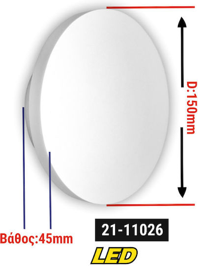 Adeleq Modern Leuchte Wand mit Integrierter LED und Warmweißes Licht 15x45cm