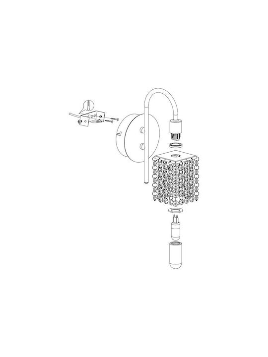 Eglo Almonte Vintage Lamp Bathroom with Socket G9 Silver 17x11cm